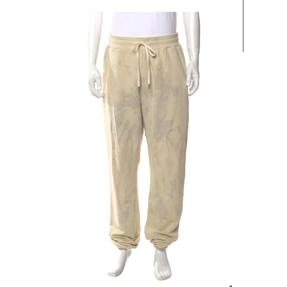 John Elliott Men XL LA Sweatpants Neutral Tie Dye Beige Cotton Joggers